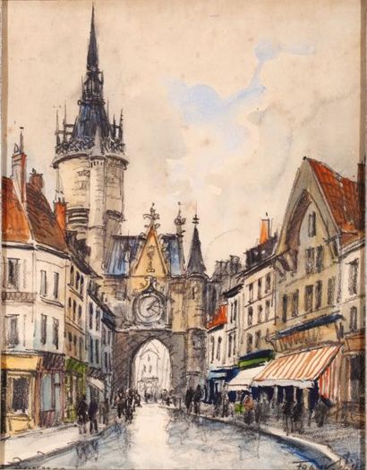 FRANK-WILL (1900-1951) La porte d'Auxerre
Aquarelle.
Signée en bas à droite et située...