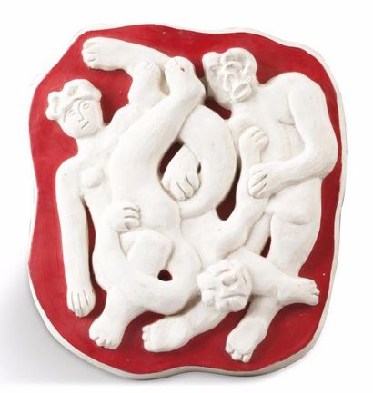 Fernand LÉGER (1881-1955) Les acrobates sur fond rouge, 1954
Sculpture en terre blanche...