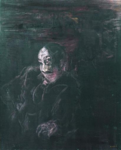 Farid AOUAD (1924-1982) Autoportrait
Huile sur toile.
Signée en bas à droite.
78...