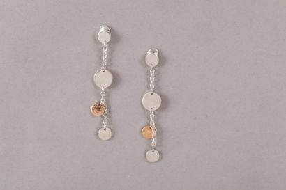 HERMÈS Paris made in France *Paire de pendants d'oreille “Confettis” pour oreilles...