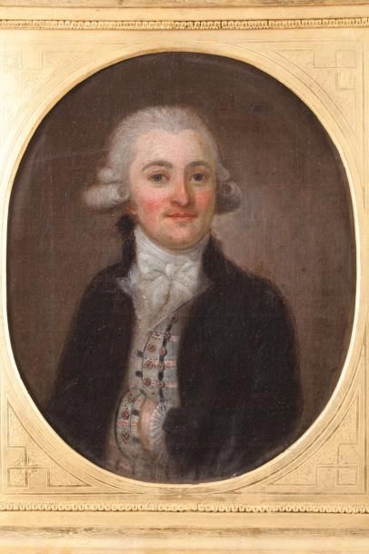 D'après Marie Victoire LEMOINE (1744-1820) 
Portrait d'homme
Huile sur toile.
Signature.
33...