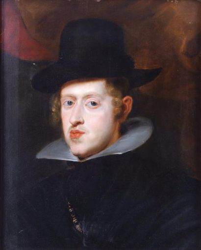 Ecole Flamande du 17è, suiveur de Rubens 
Portrait présumé de Ferdinand d'Autriche...