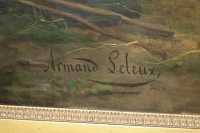 Armand LELEUX (1818-1885) 
Fête de la moisson
Toile signée en bas à gauche
149 x...