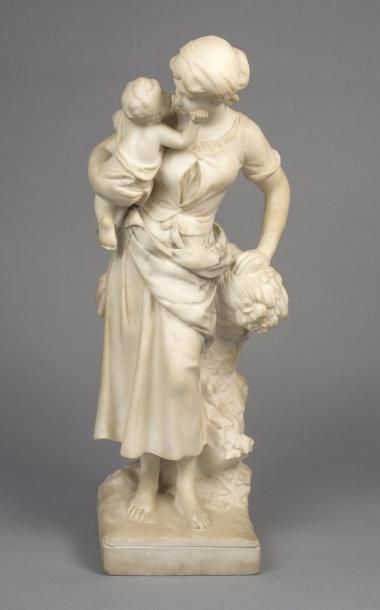 Mathurin MOREAU (1822-1912) 
Maternité
Epreuve en marbre blanc (petite restauration...