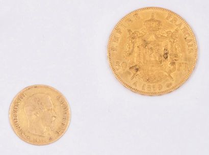 null NAPOLEON III (1852-1870).
50 francs tête nue.
Paris. 1859. (G. 1111). 10 francs....