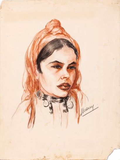 MIROUY (XXème siècle) 
Femmes orientales Ensemble de quatre dessins à l'aquarelle,...