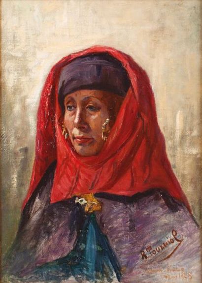 Renée TOURNIOL (1876-1953) 
Femme des Aurès
Huile sur toile, signée, située et datée...