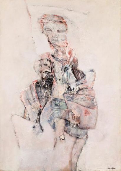 M'Hamed ISSIAKHEM (1928-1985) 
Maternité
Huile sur toile, signée en bas à droite.
116...