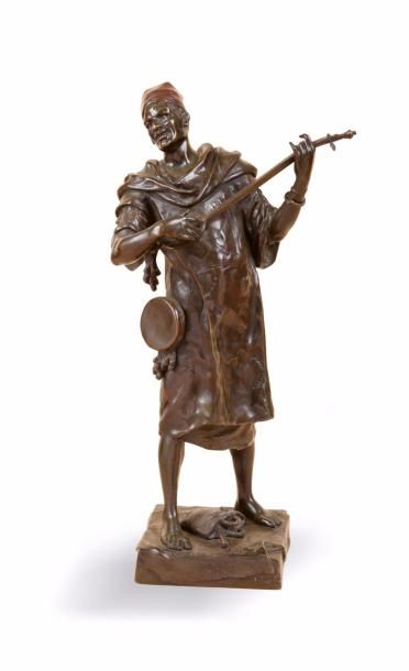 Émile-Louis PICAULT (1833-1915) (D'après) 
Joueur de cithare
Epreuve en bronze à...