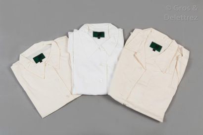 Junior GAULTIER Lot de trois chemises en popeline de coton blanches diverses. T.L...