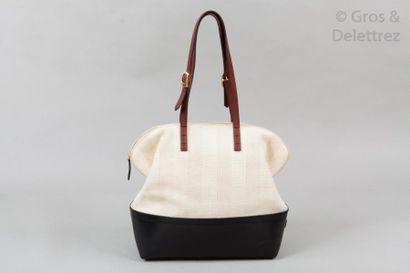 null FENDI

Sac "2bag" en toile et paille beige à rayures verticales, base en veau...