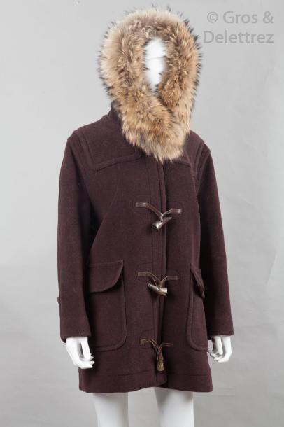 null Old ENGLAND

Duffle coat en laine cacao, capuche bordée de Tanuki, poches plaquées...