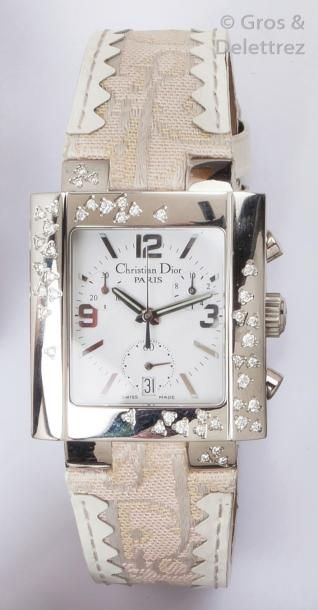 CHRISTIAN DIOR «Riva»
Bracelet-montre de dame en acier. Cadran blanc, index appliqués,...