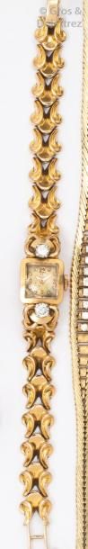 OMEGA - Bracelet-montre de dame en or jaune,...