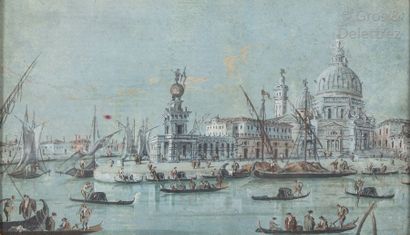 null Giacomo GUARDI (Venise 1764 - 1835) 

Vue de la pointe de la Douane et de la...