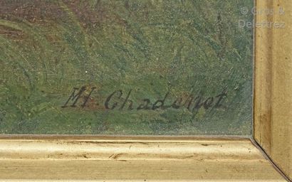 null Marie CHADENET-HUOT (XIX-XXème)

Paysage boisé à l’étang

Huile sur panneau,...