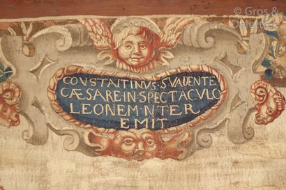 null Tapisserie des Flandres représentant "Constantin s'apprêtant à descendre dans...