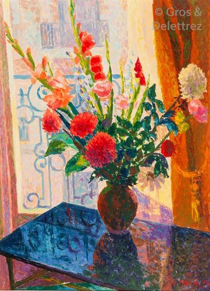 null Serge MENDJISKY (1929-2017)

Bouquet de fleurs près la fenêtre

Huile sur toile,...