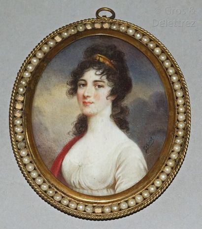 null George François GABRIEL (1775-1836)

Miniature ovale signée en bas à droite

Portrait...