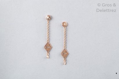 HERMES Paris made in Italy *Paire de pendants pour oreilles percées «Gambade» 18K...