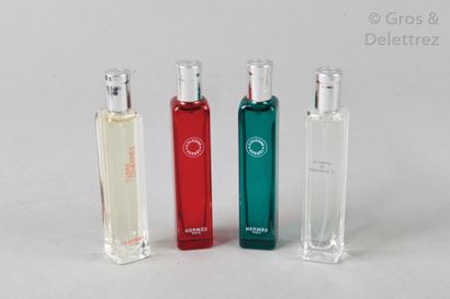 HERMES PARFUMS *Lot composé d’un coffret contenant quatre miniatures de parfum (15ml...