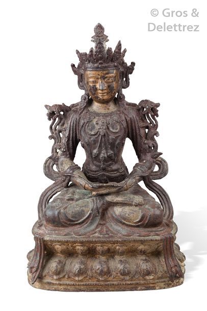 null Chine, période Ming, fin XVIe - début XVIIe siècle

Statuette en bronze, laqué...