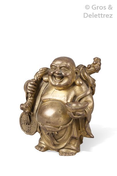 null Chine, XXe siècle

Deux Bouddhaï souriant, l'un en alliage de cuivre tenant...