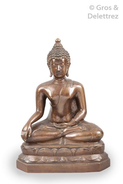 null Tibet XXe siècle

Deux sujets en bronze, l'un représentant le Bouddha assis...