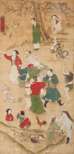 null Chine, XVI-XVIIe siècle

Peinture à l'encre et couleurs sur soie, représentant...