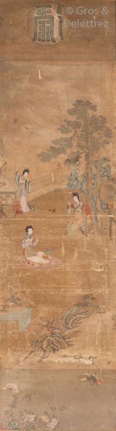 null Chine, XVII-XVIIIe siècle

Peinture à l'encre et couleurs sur bambou, représentant...