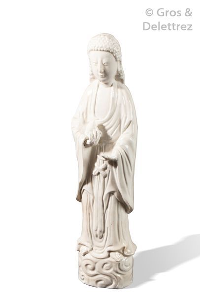 Chine, XVII-XVIIIe siècle 
Statuette en blanc...