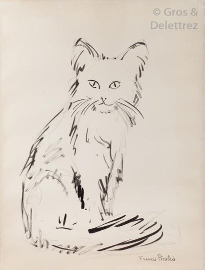 Francis PICABIA (1879-1953) Le chat

Crayon et encre.

Signé en bas à droite.

62...