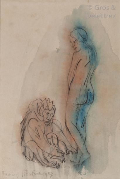 Francis PICABIA (1879-1953) Femme et singe, 1927

Crayon et aquarelle sur papier...