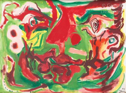 Edouard PIGNON (1905-1993) Tête de guerrier vert rouge
Huile sur toile.
Signée et...