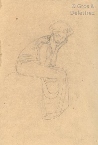 Gustav KLIMT (1862-1918) Femme assise

Fusain sur papier beige.

Cachet de l’atelier...