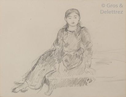 Berthe Morisot (1841-1895) Jeune fille assise sur un divan

Crayon sur papier.

Au...