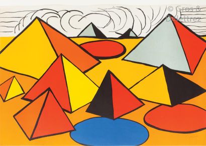 Alexandre CALDER (1898 – 1976) Les Pyramides. Circa 1968

Lithographie en couleurs...