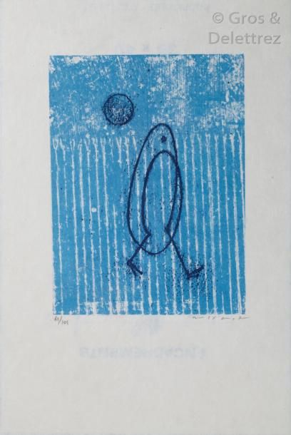 Max ERNST (1891 – 1976) Aux Petits Agneaux, 1971.

Quatre lithographies en couleurs...