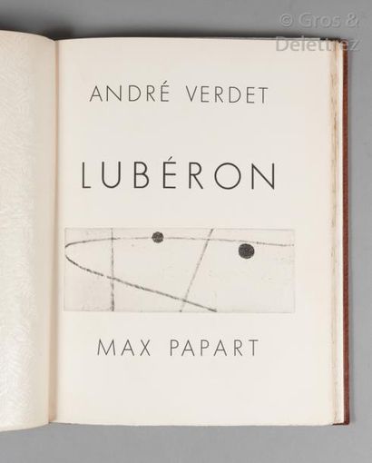 MAX PAPART. André VERDET. Lubéron.

Aux dépens d’un amateur, 1967, in-4 relié plein...