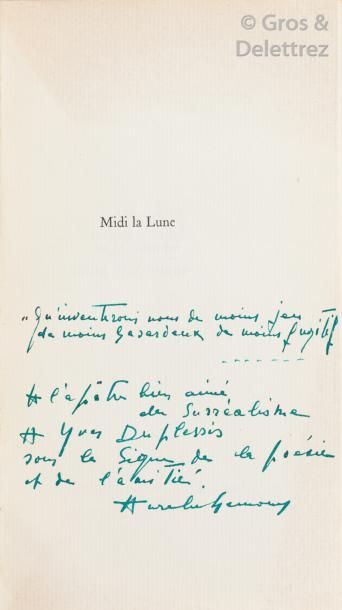 Aurélie NEMOURS. Midi la Lune.

Paris, Jacques Haumont, 1950, in-8 broché, couverture...