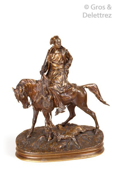 Pierre Jules MENE (D’après) (1810-1879) «?Chasseur africain à cheval?» Épreuve en...