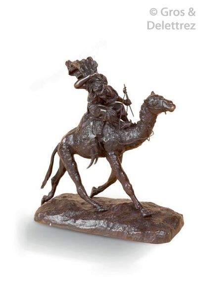 Alfred DUBUCAND (1828-1894) (D’après) «?Chamelier dans le désert?» Épreuve en bronze...