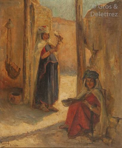 Renée TOURNIOL (1876-1953) Fileuse de Bou Saâda Huile sur toile, signée en bas à...