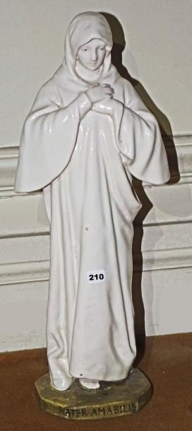 null Manufacture Angelo MINGHETTI

Statuette de la Vierge en faïence blanche, titrée...