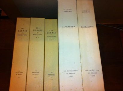 null Editions des Bibliolatres. 5 volumes - Rabelais (2). Montaigne.