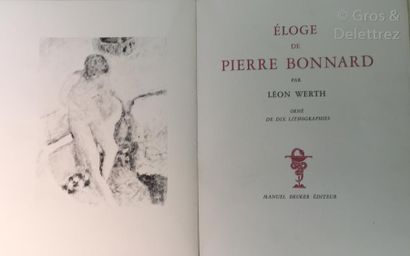 null BONNARD] Léon WERTH. 

Eloge.

Paris, Bruker, 1946, in 4 broché, chemise au...