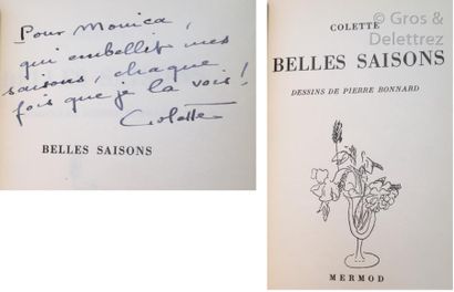 null COLETTE.

Belles saisons.

Lausanne, Mermod, 1947, in-12 relié plein chagrin...