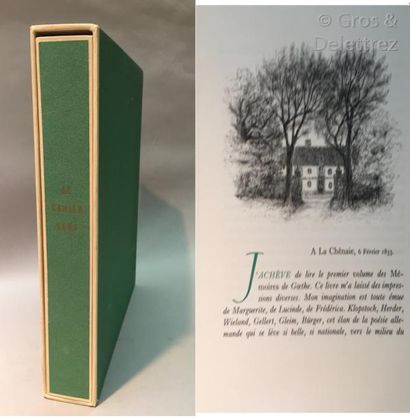 null FRELAUT] Maurice de GUERIN. 

Le Cahier Vert.

Paris, Brucker, 1955, in-4 en...
