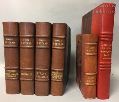 null Editions illustrées].

Ensemble de 4 volumes d’Edmond ROSTAND, reliés en demi-chagrin...