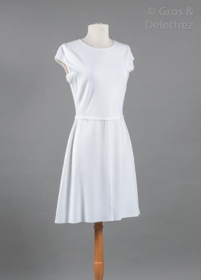 BLUMARINE Robe en jersey rayonne blanc, encolure ronde, effet de petites manches,...